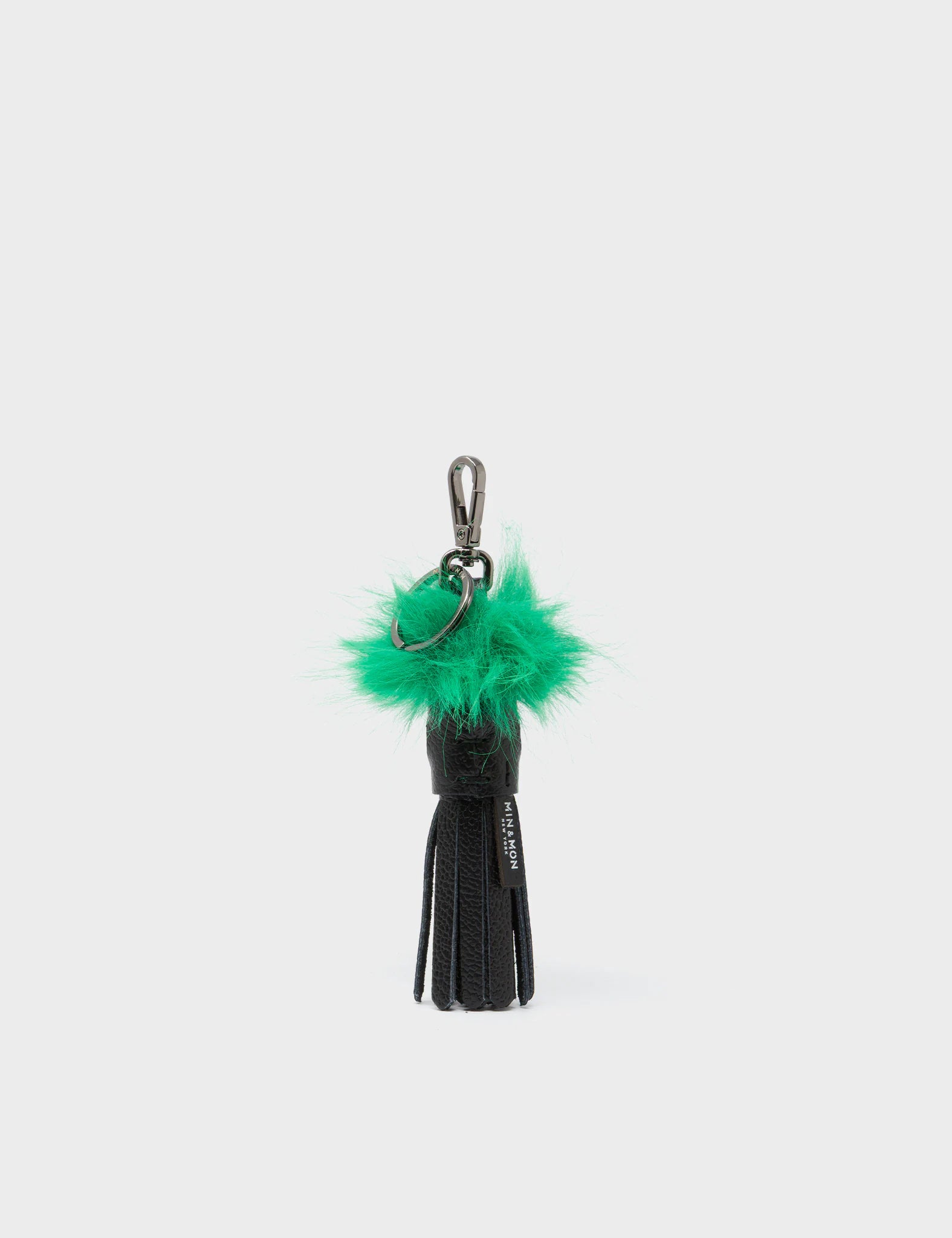 Callie Marie Mayne - Black Leather and Green Faux Fur - back