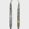 Detachable Gray Leather Shoulder Strap - Floralia Embroidery  - Open View
