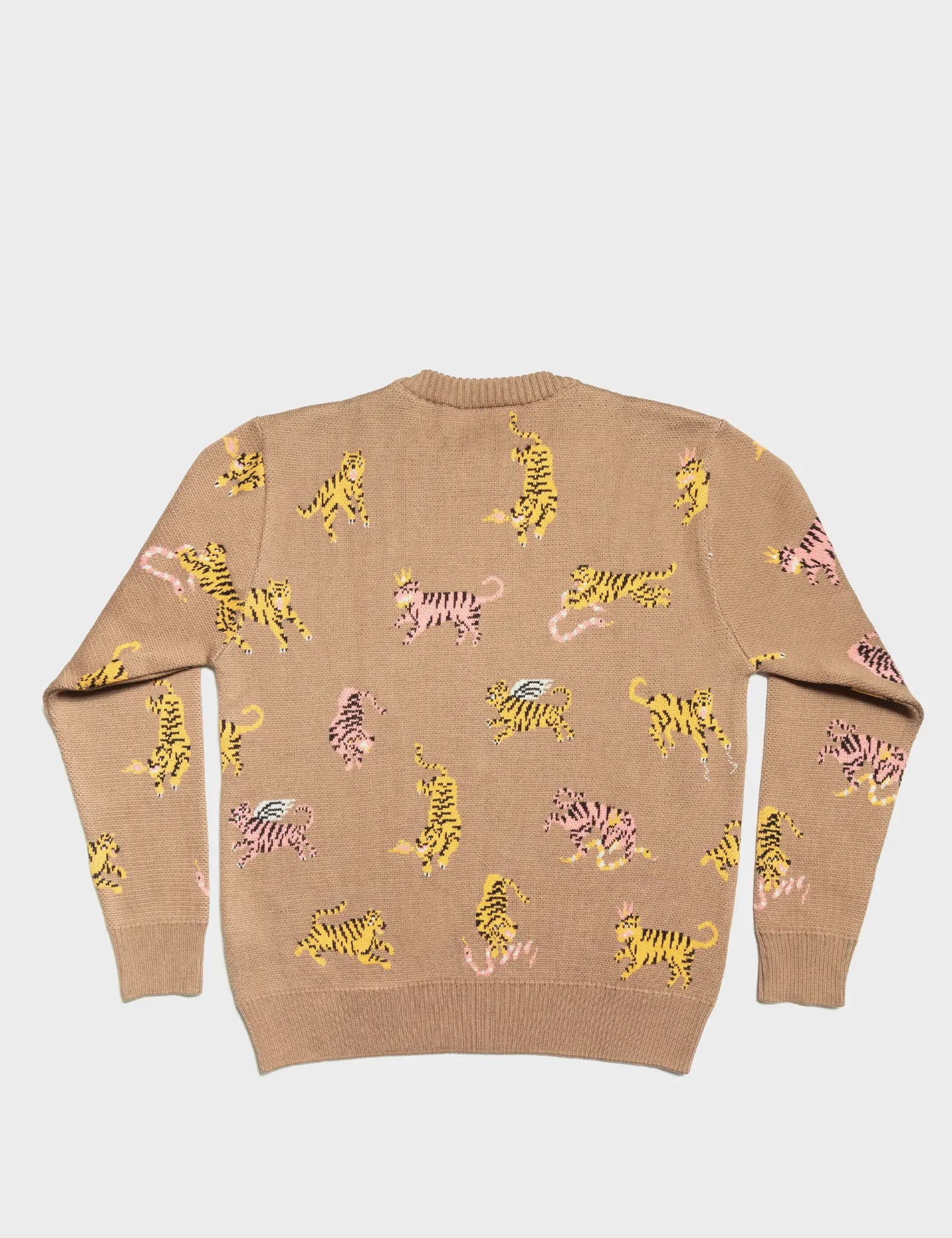 Brown Cotton Sweater - Retro Tiger - Back