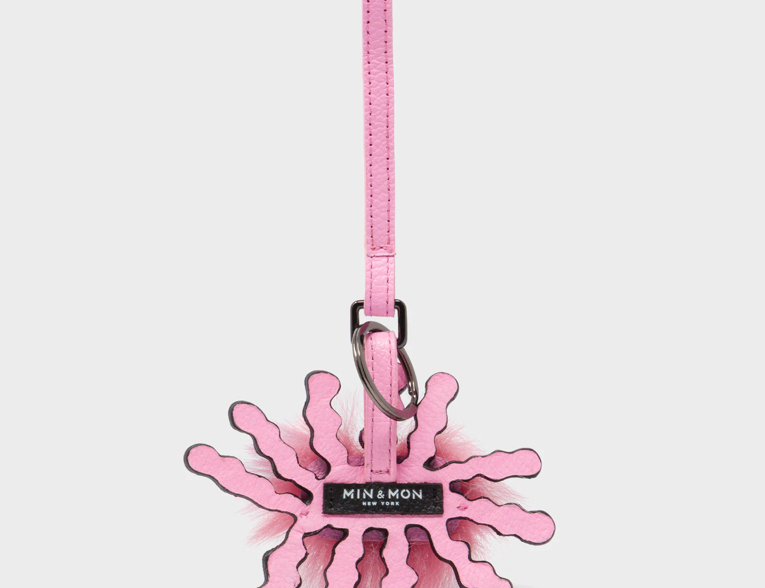 Velvoria - Taffy Pink Leather Bag Charm - Back