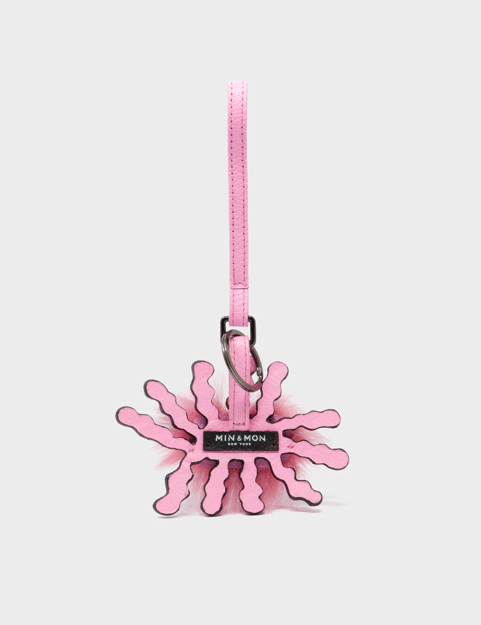 Velvoria - Taffy Pink Leather Bag Charm - Back