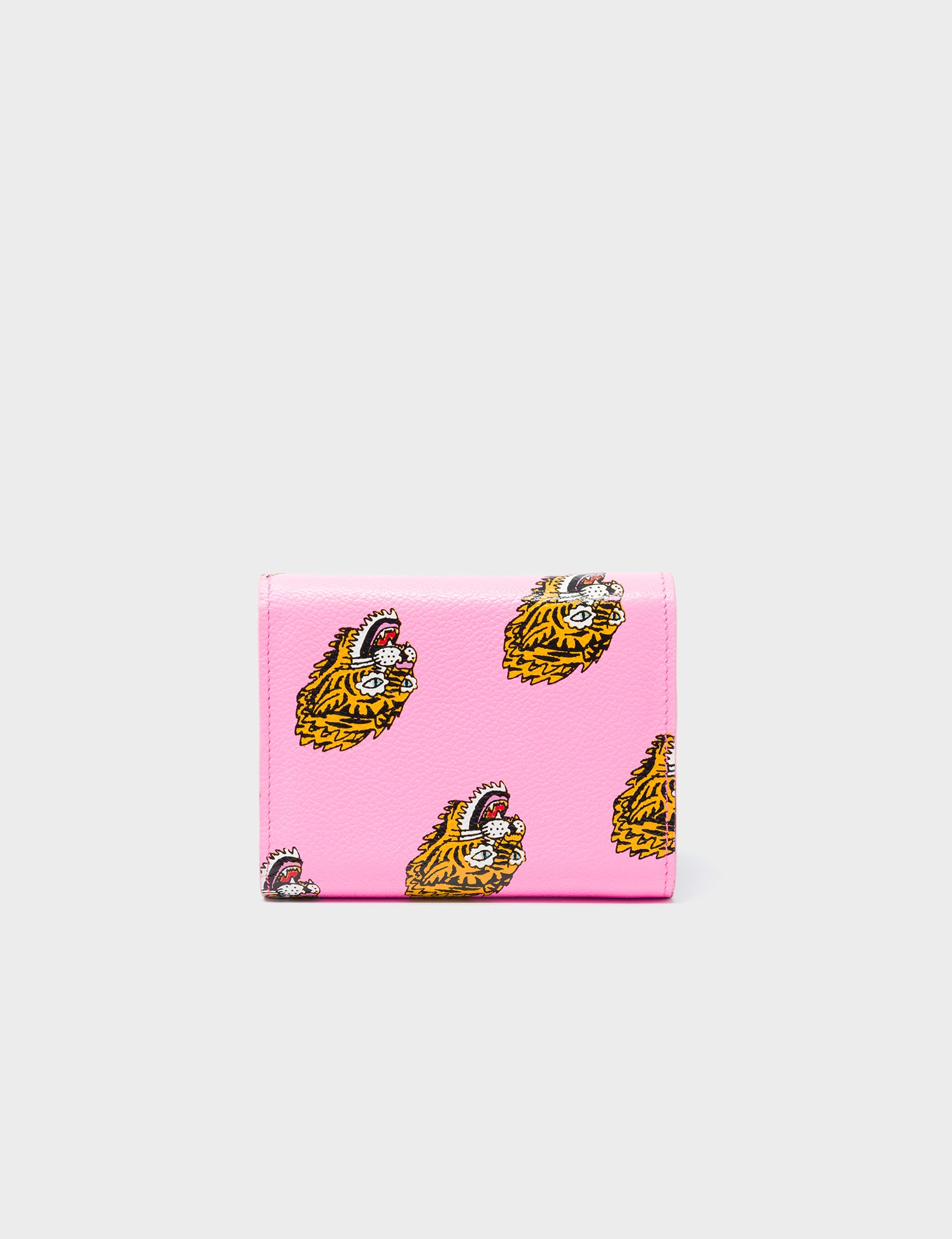 Fiona Bubblegum Pink Leather Wallet - El Trópico Print Design - Back 