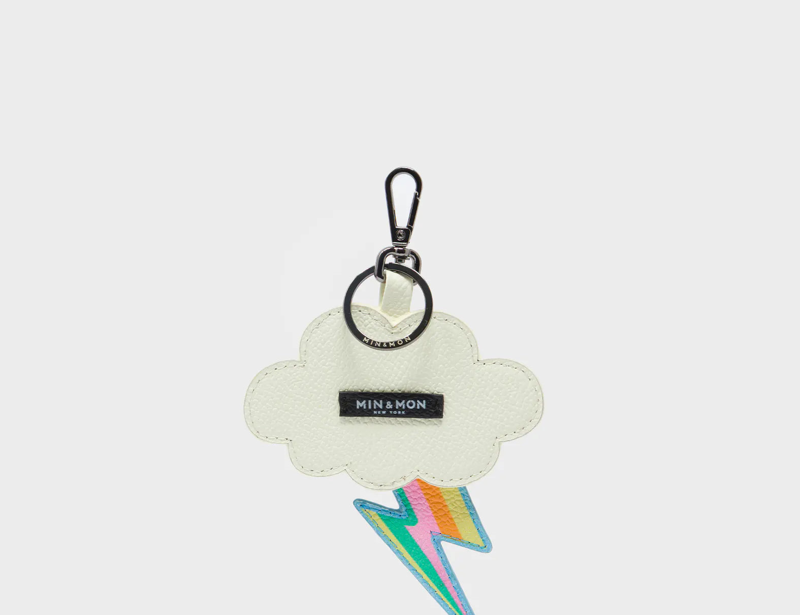Flashie the Cloud Charm - Almond Leather Keychain - Back View