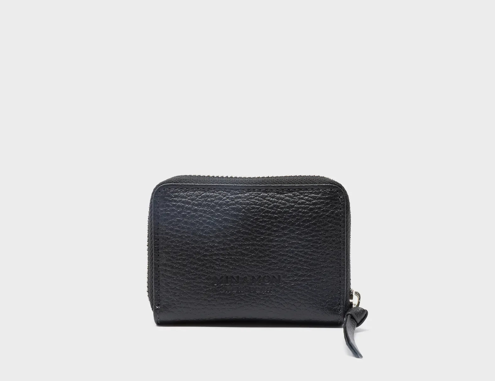 Frodo Black Leather Zip Around Wallet - Monster Applique - Back View
