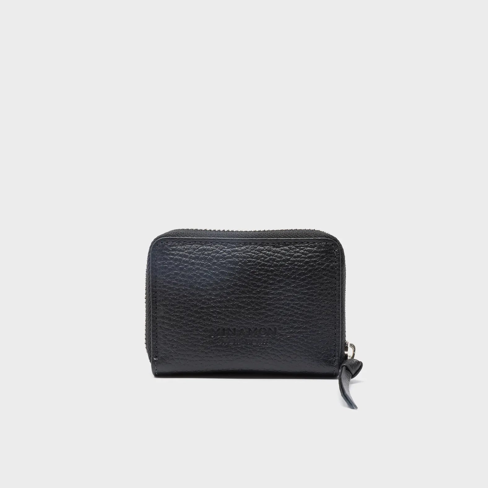 Frodo Black Leather Zip Around Wallet - Monster Applique - Back View