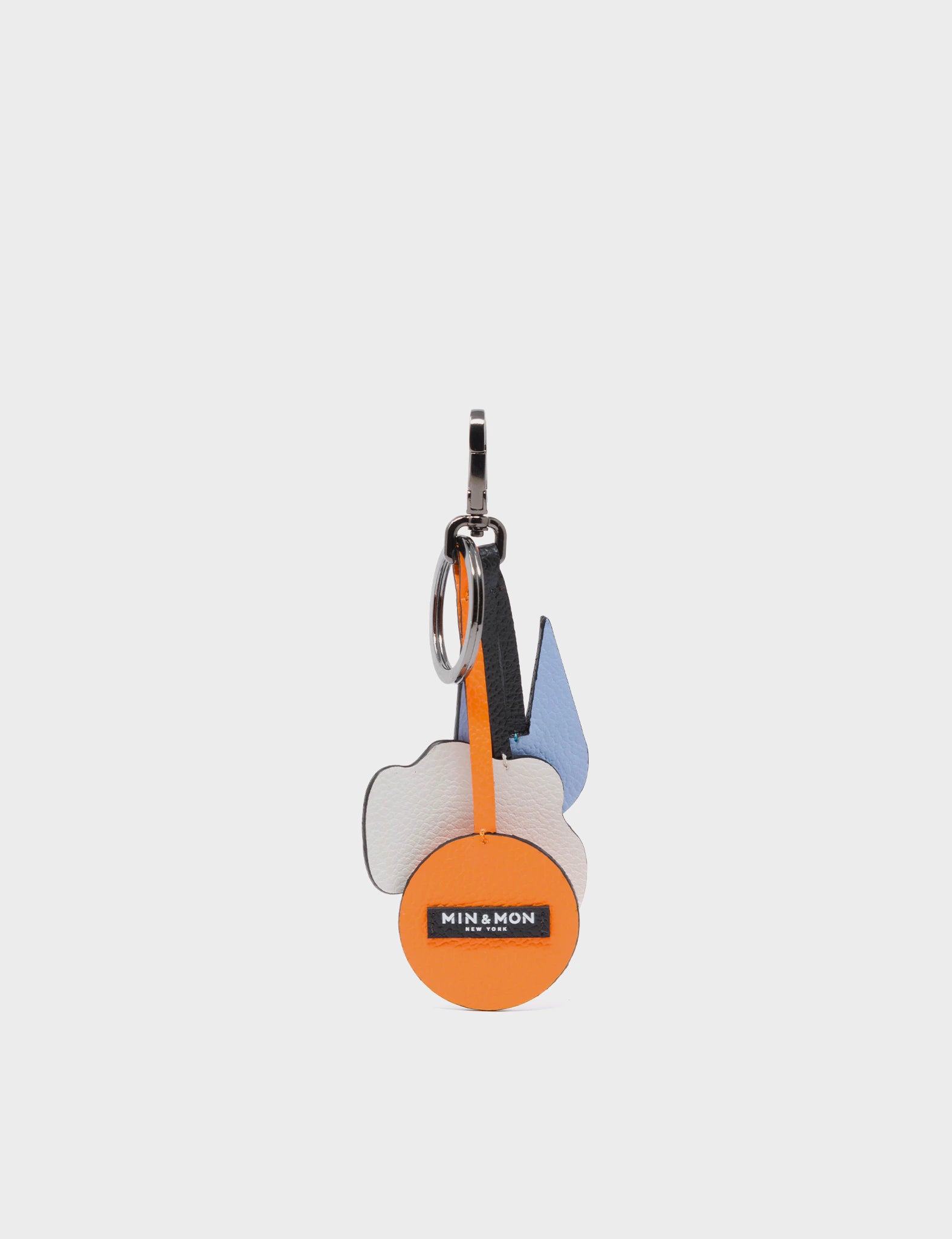 Cloudy Friends Charm - Winsurfer Blue and Lollipop Orange Leather Keychain - Back View