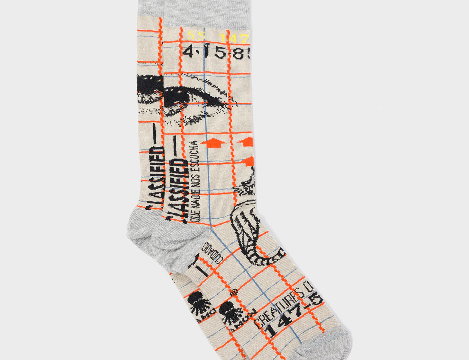 Beige and Gray Socks - Kind Type - Right Side View