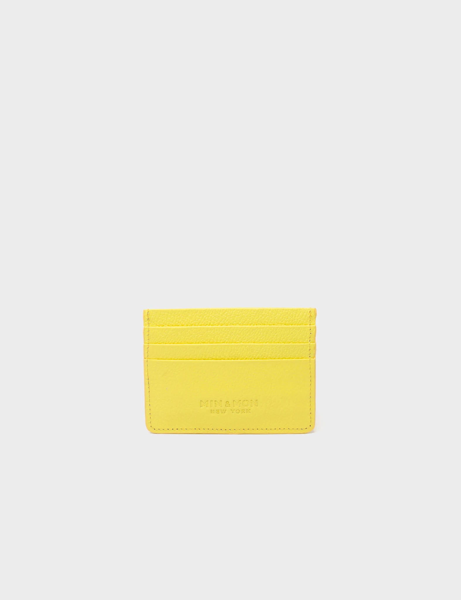 Filium Light Yellow Leather Cardholder - All Over Eyes Embroidery - Back View