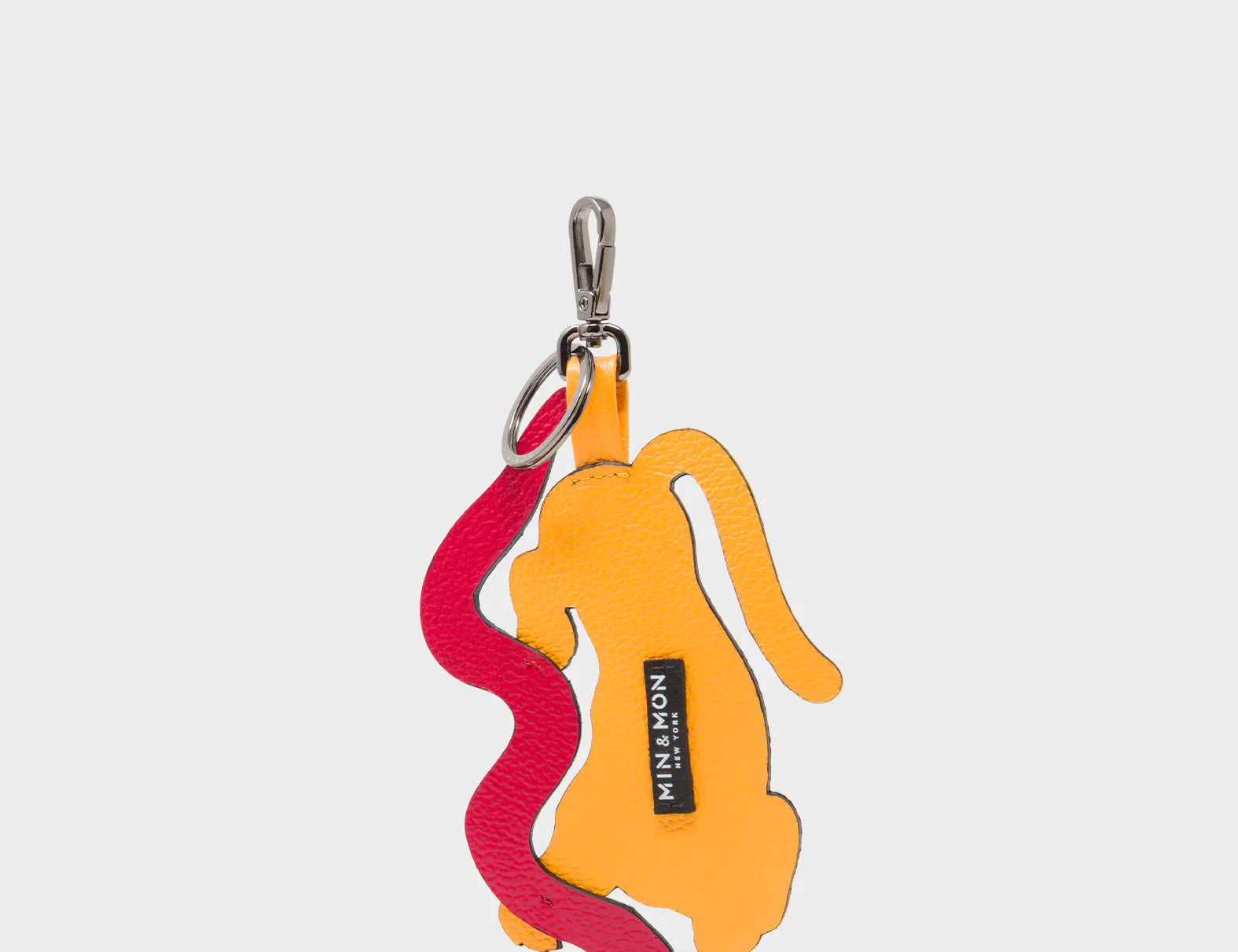 Tiger and Snake Charm - Marigold Leather Keychain - Back