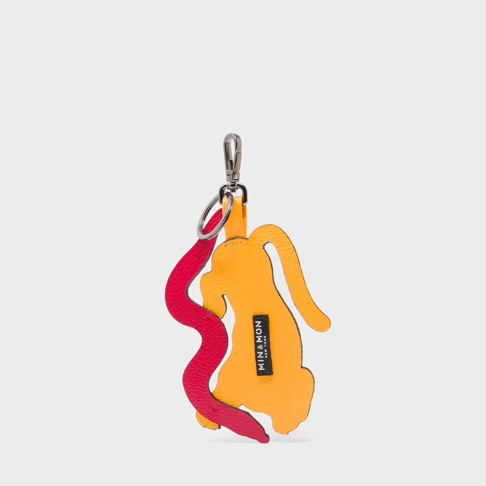 Tiger and Snake Charm - Marigold Leather Keychain - Back