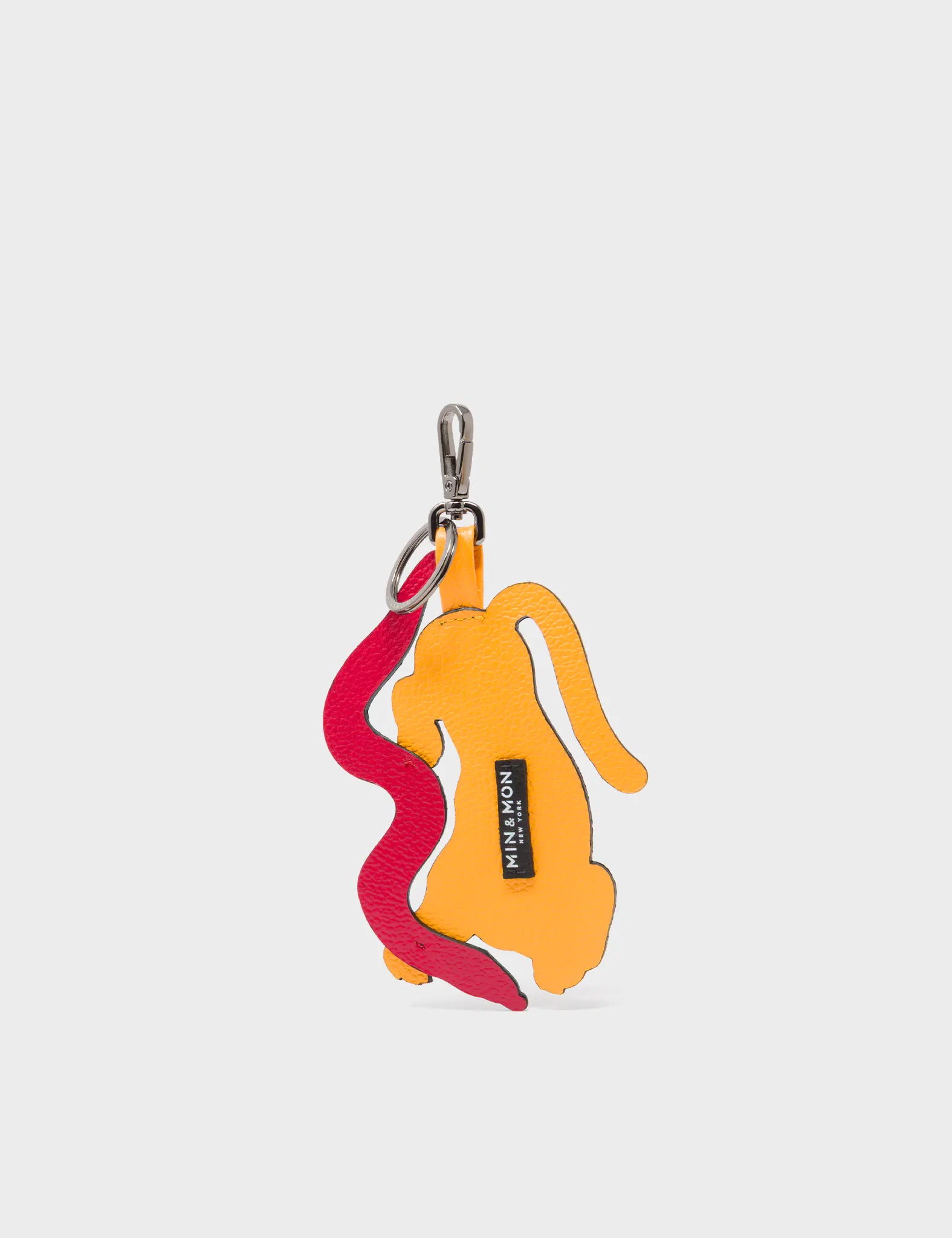 Tiger and Snake Charm - Marigold Leather Keychain - Back
