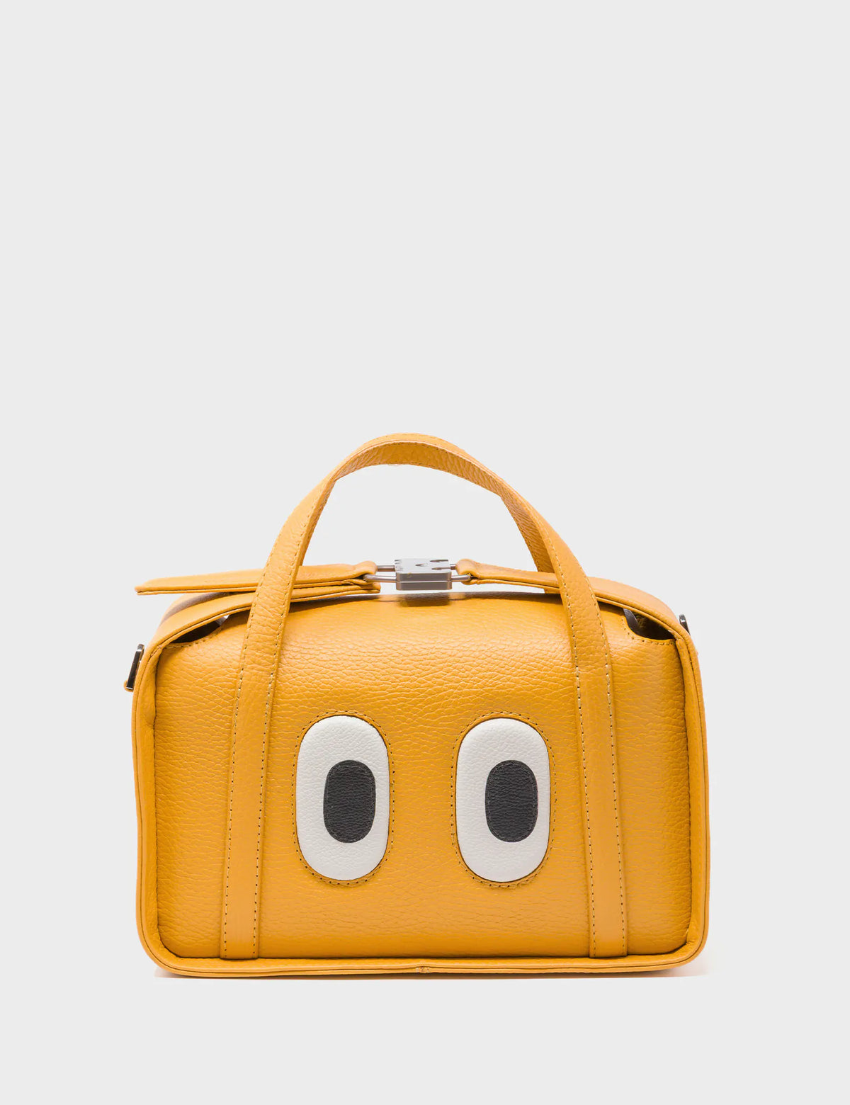 Benji Medium Crossbody Golden Glow Leather Bag - Look Up - Front View