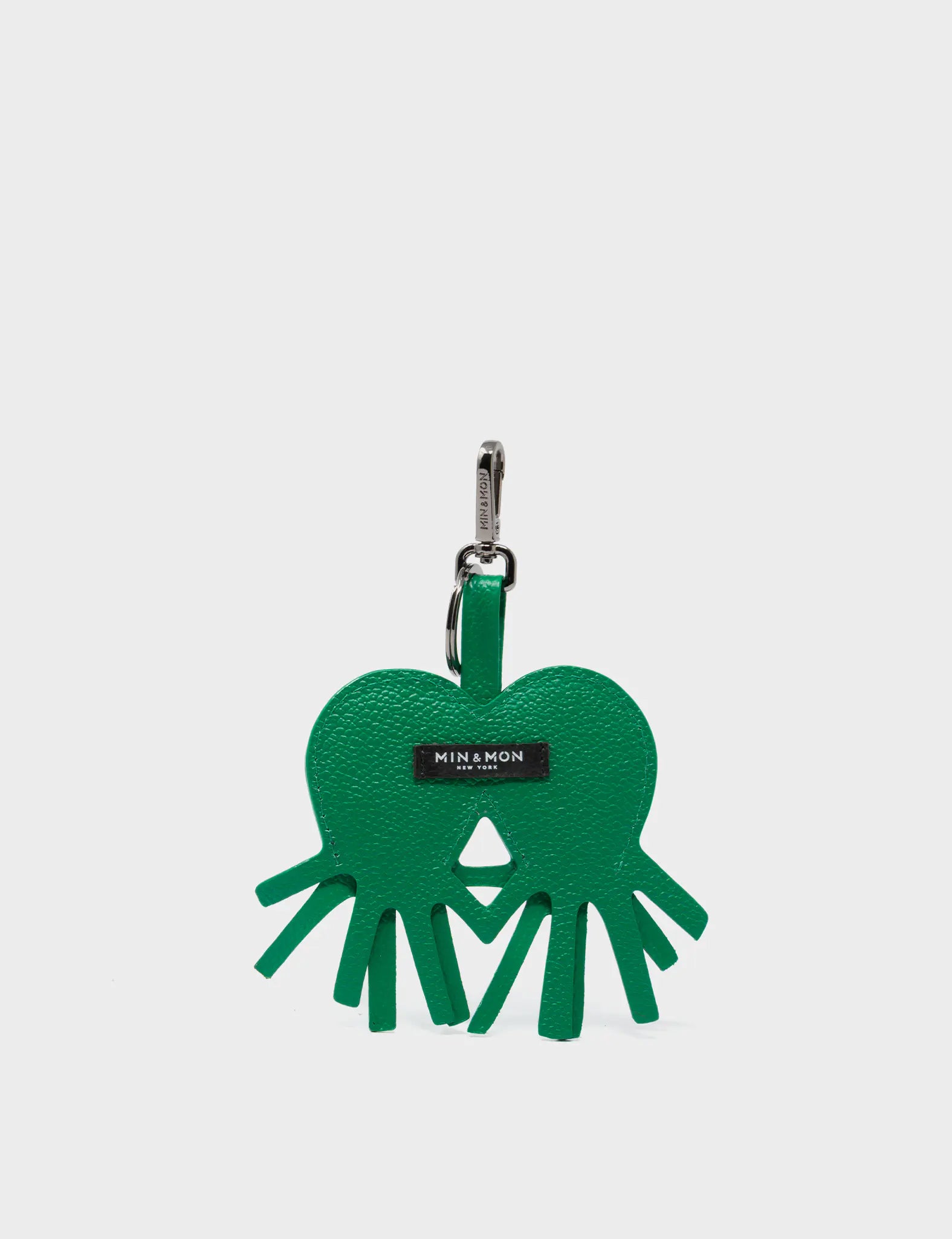 Octotwins Charm - Ireland Green Leather Keychain - back
