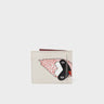Felicia Cream Leather Bifold Wallet  - Preppy Bird Print - Back