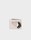 Felicia Cream Leather Bifold Wallet - Preppy Bird Print