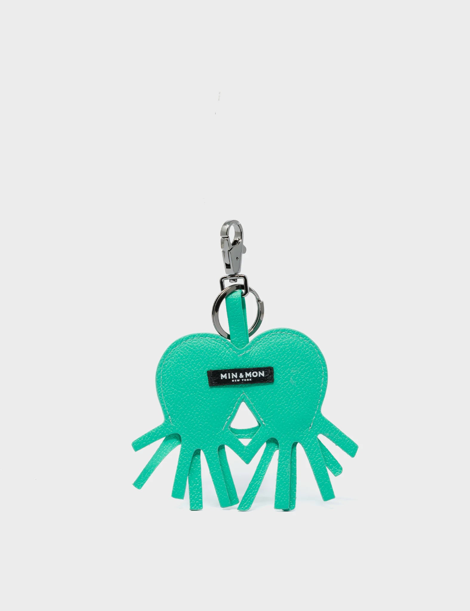 Octotwins Charm - Biscay Green Leather Keychain - back