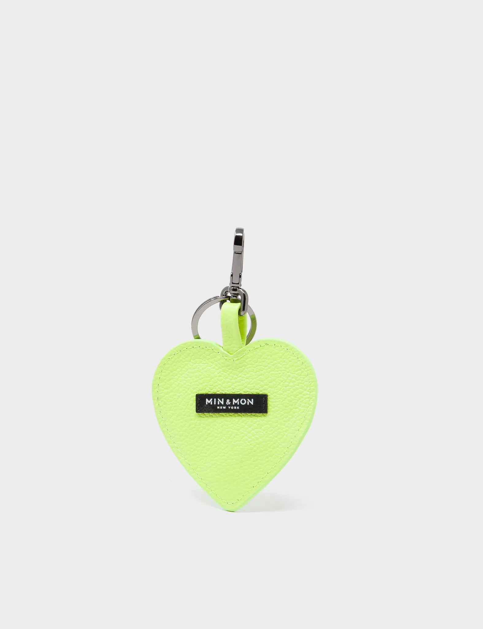 Hearty Smile Charm - Sharp Green Leather Keychain - Back