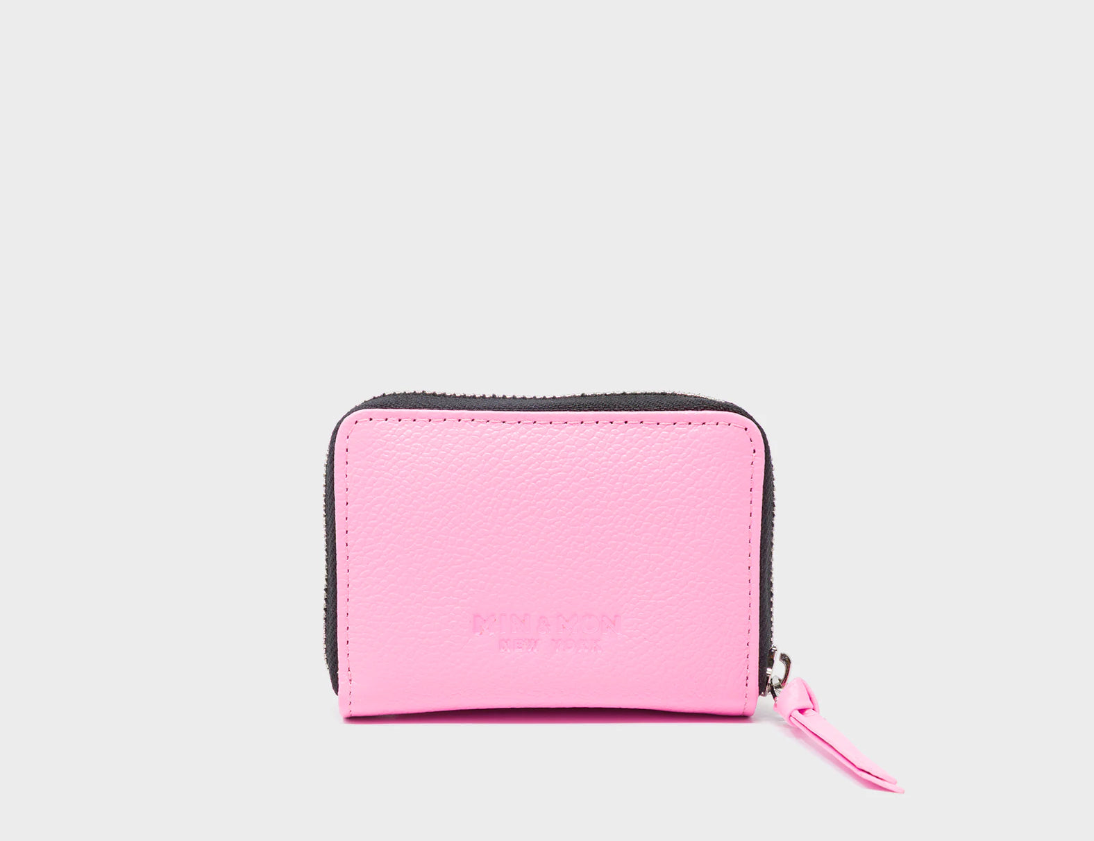 Frodo Bubblegum Pink Leather Zip Around Wallet - Eyes Embroidery - Back