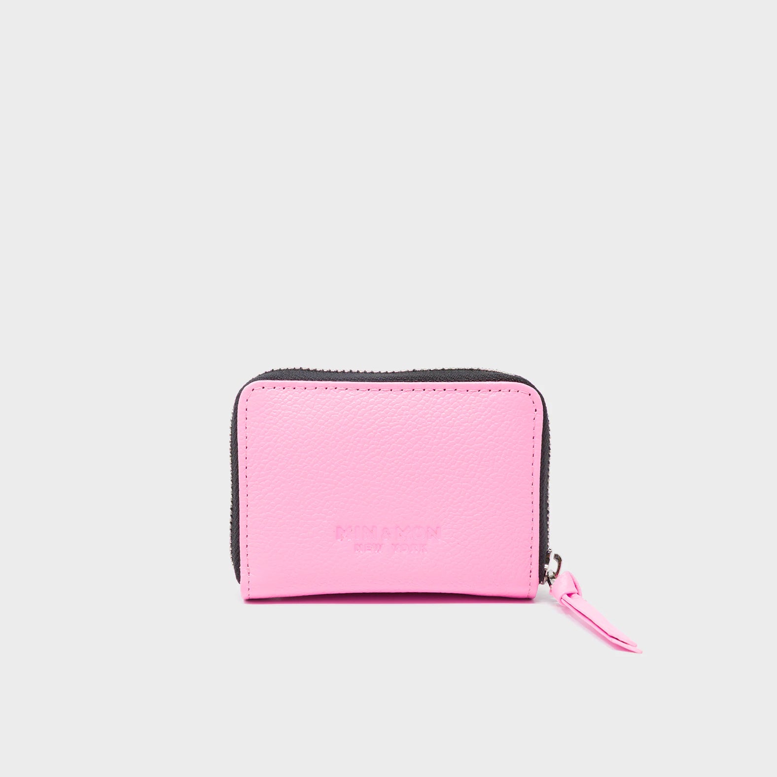 Frodo Bubblegum Pink Leather Zip Around Wallet - Eyes Embroidery - Back