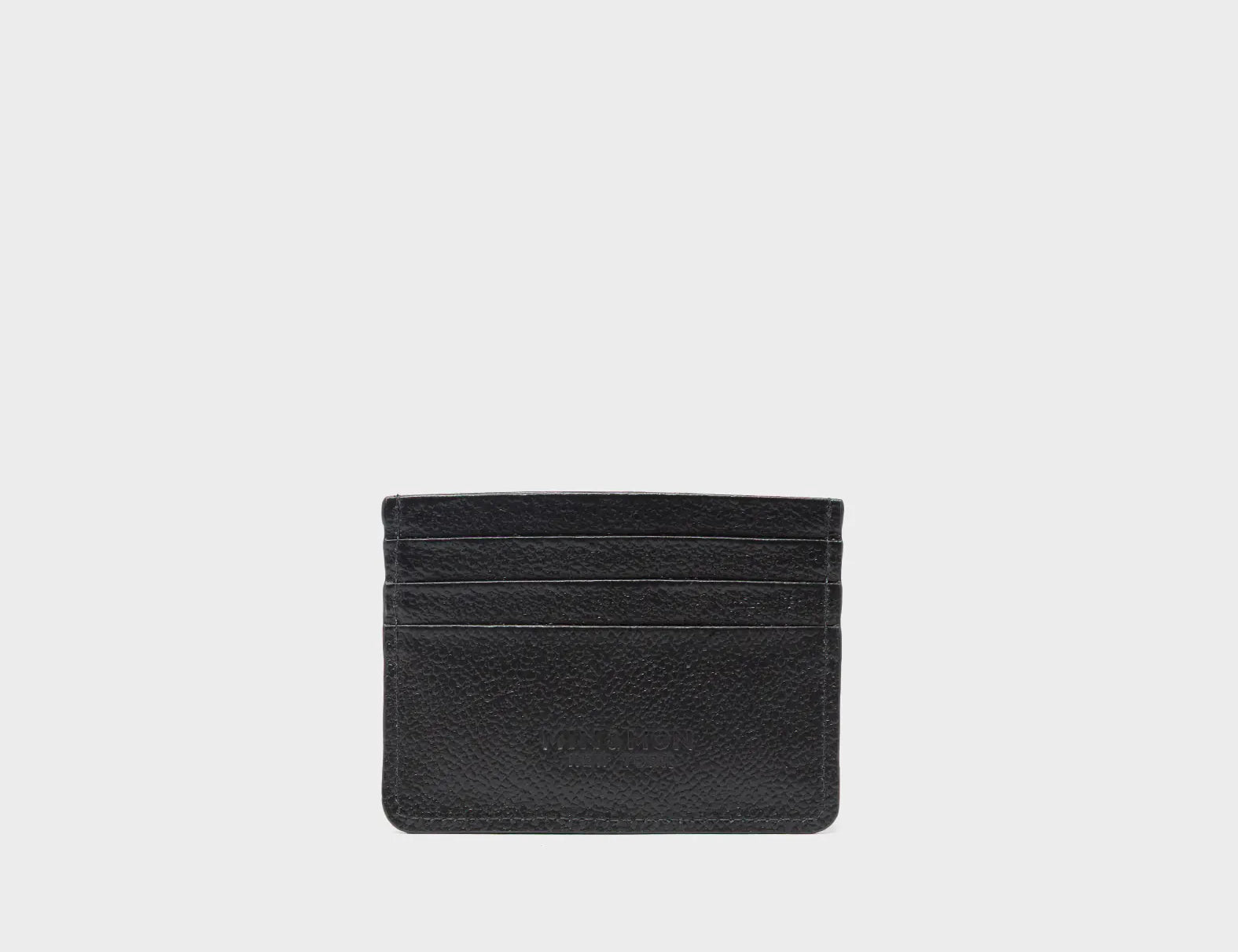 Filium Black Leather Cardholder - Pigeonista Embroidery - Back