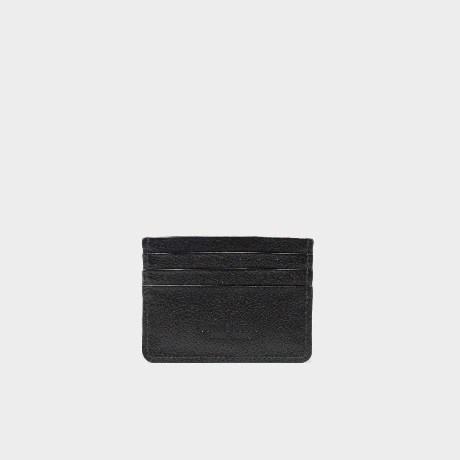 Filium Black Leather Cardholder - Pigeonista Embroidery - Back