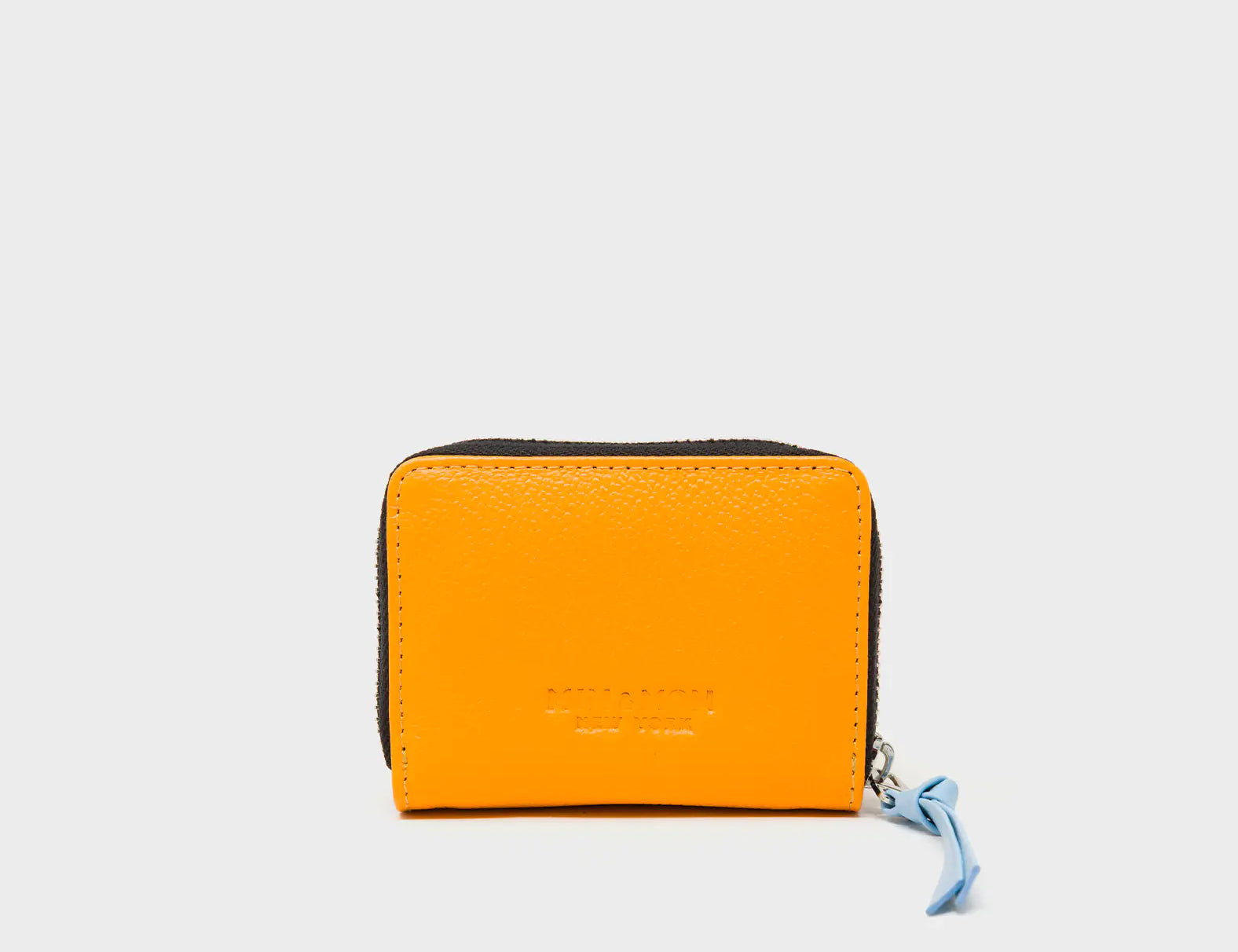 Frodo Flamingo Orange Leather Zip Around Wallet - Happy Tiger Embroidery - Back View
