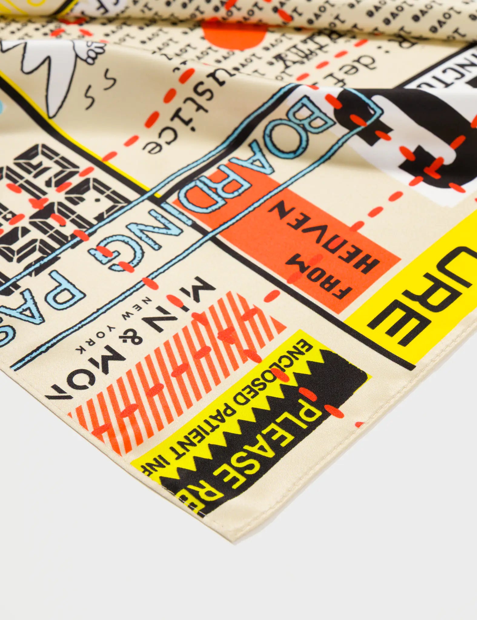 Beige Silk Headscarf - Kind Type Design - Detail