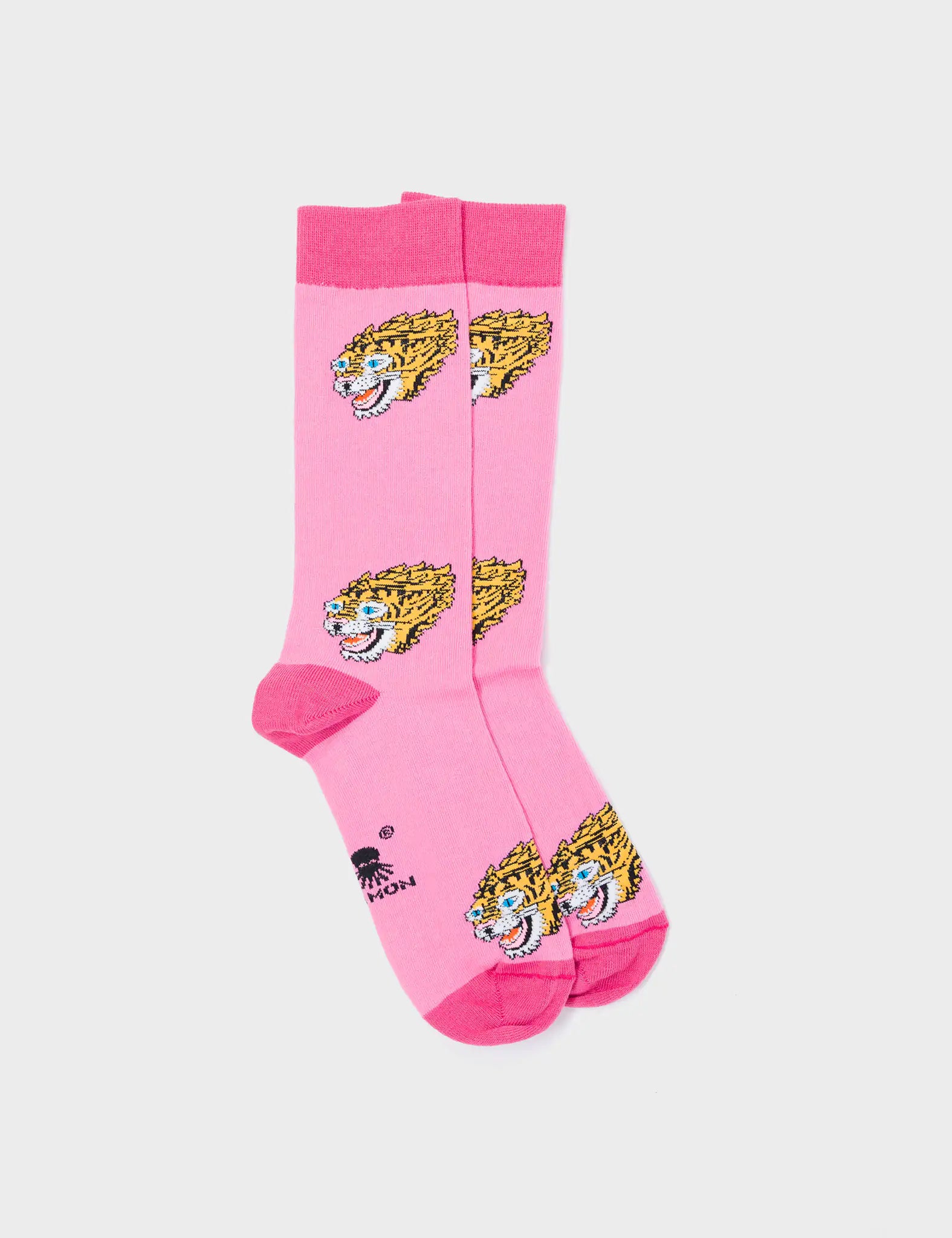 Pink Socks - Blazing Tiger Motive - Right Side View