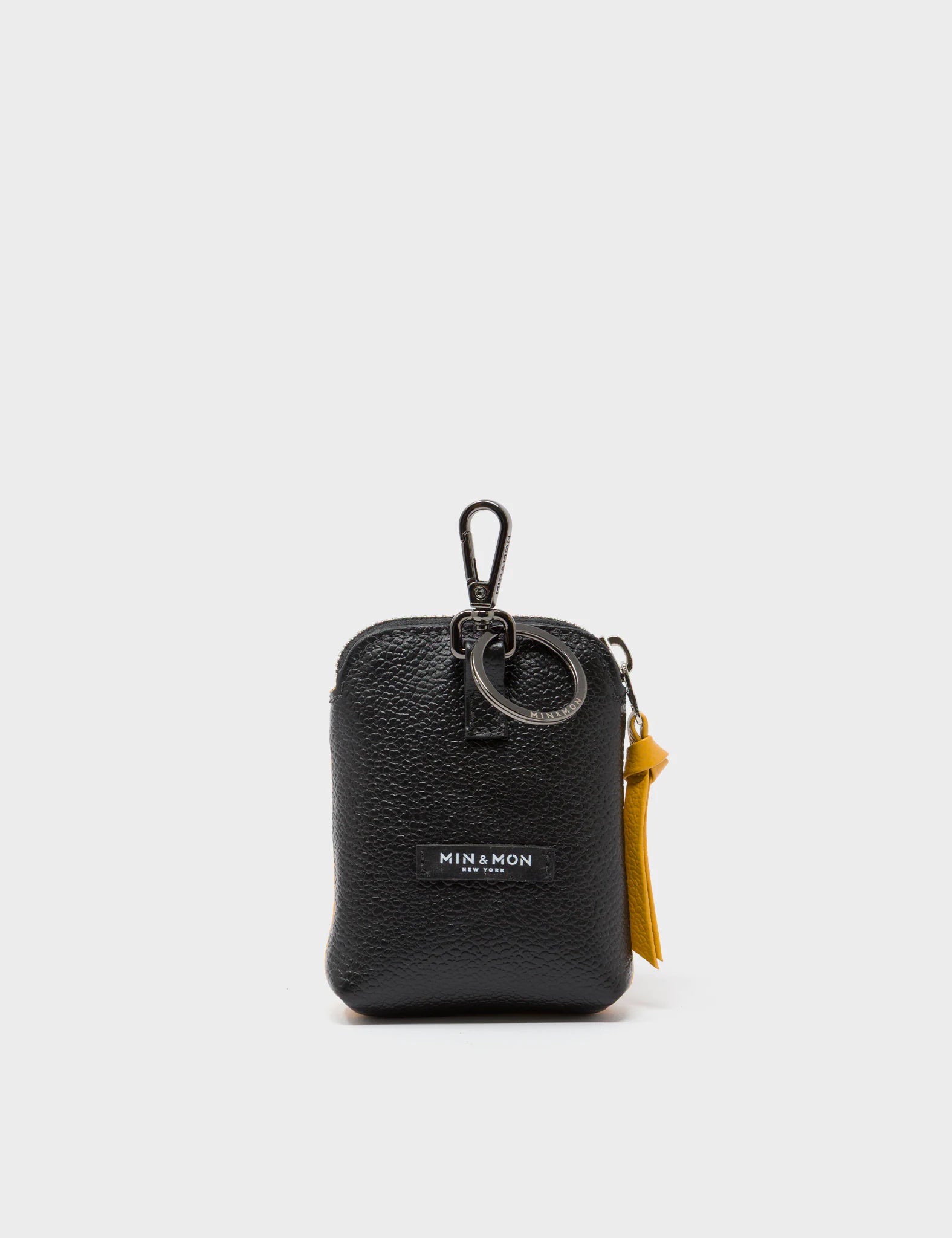 Florence Pouch Charm - Golden Glow Leather Keychain Pigeonista Embroidery - Back