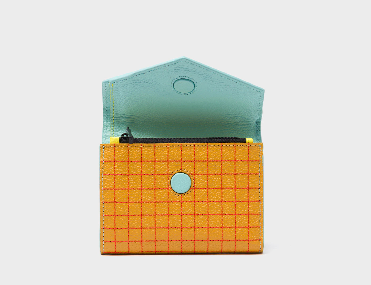 Fiona Golden Glow Leather Wallet - Lovestitch Design - front open