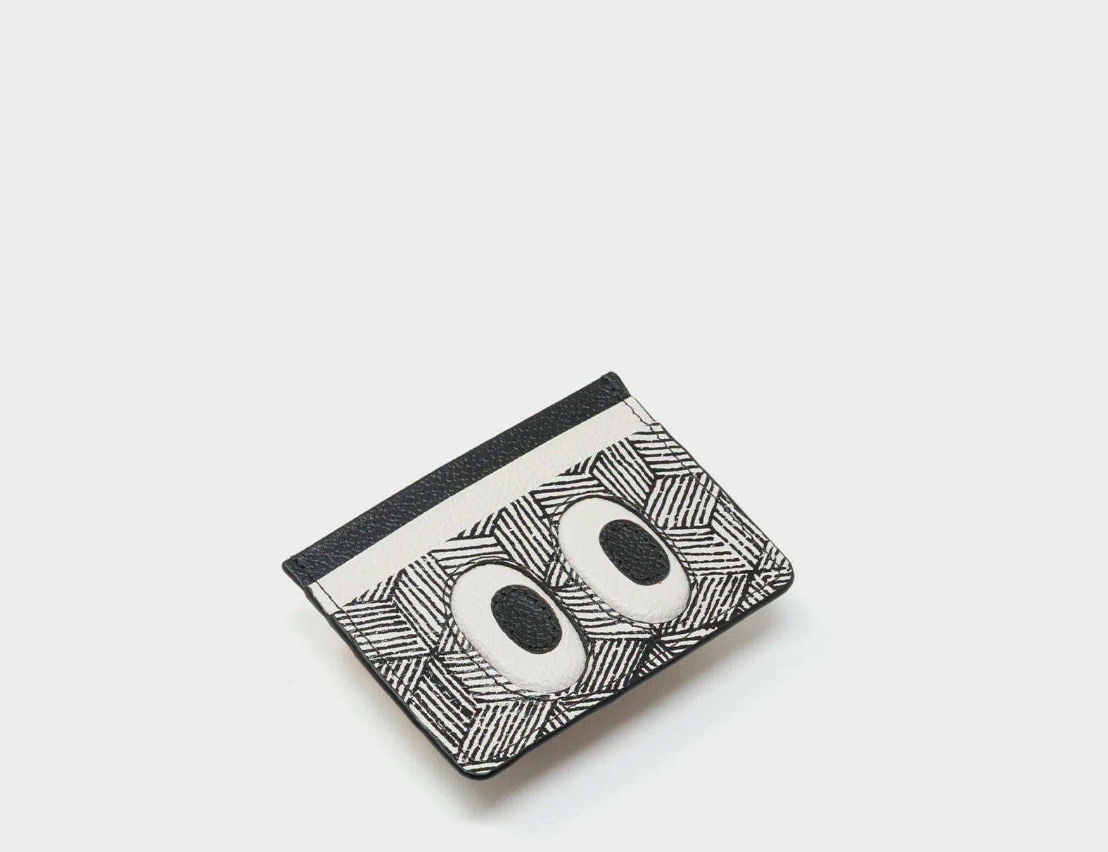 Filium Cream Leather Cardholder - Look Up Design - Side view