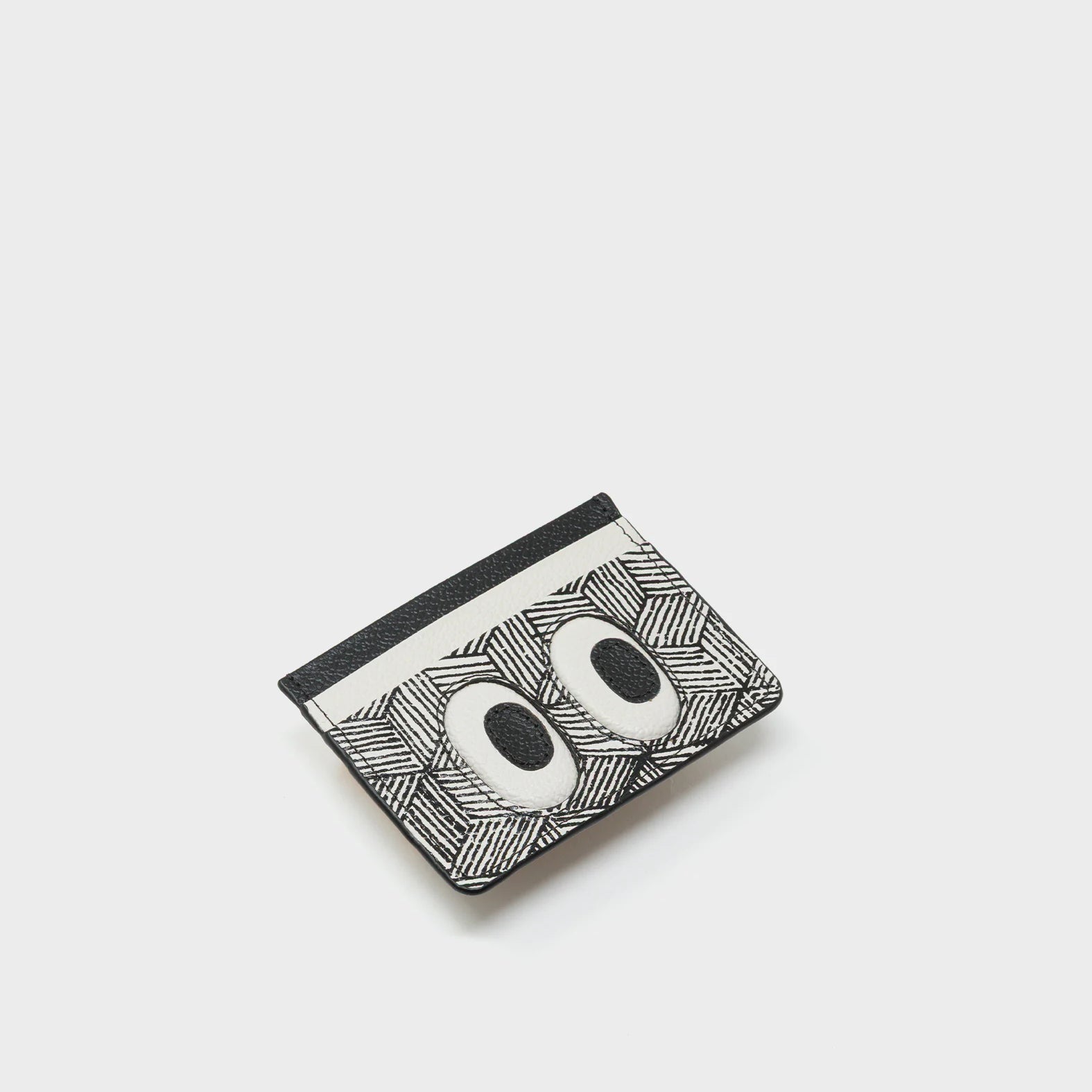 Filium Cream Leather Cardholder - Look Up Design - Side view