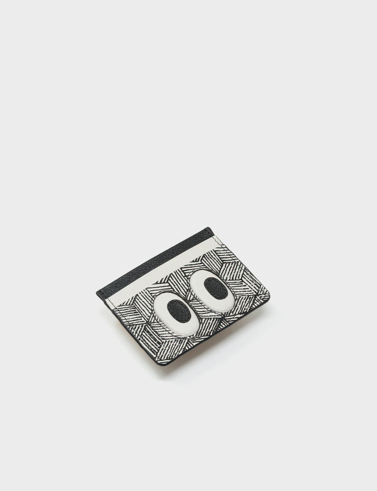 Filium Cream Leather Cardholder - Look Up Design - Side view