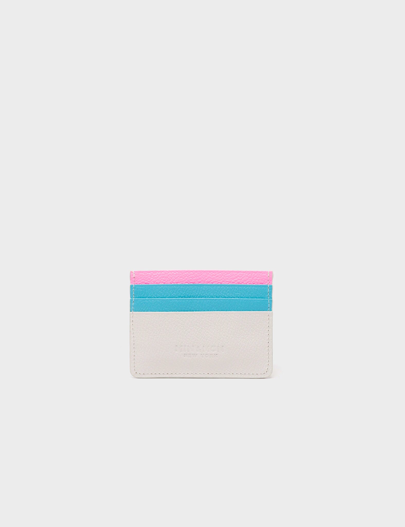 Filium Cream Leather Cardholder - Colorful Eyes Embroidery - Back View