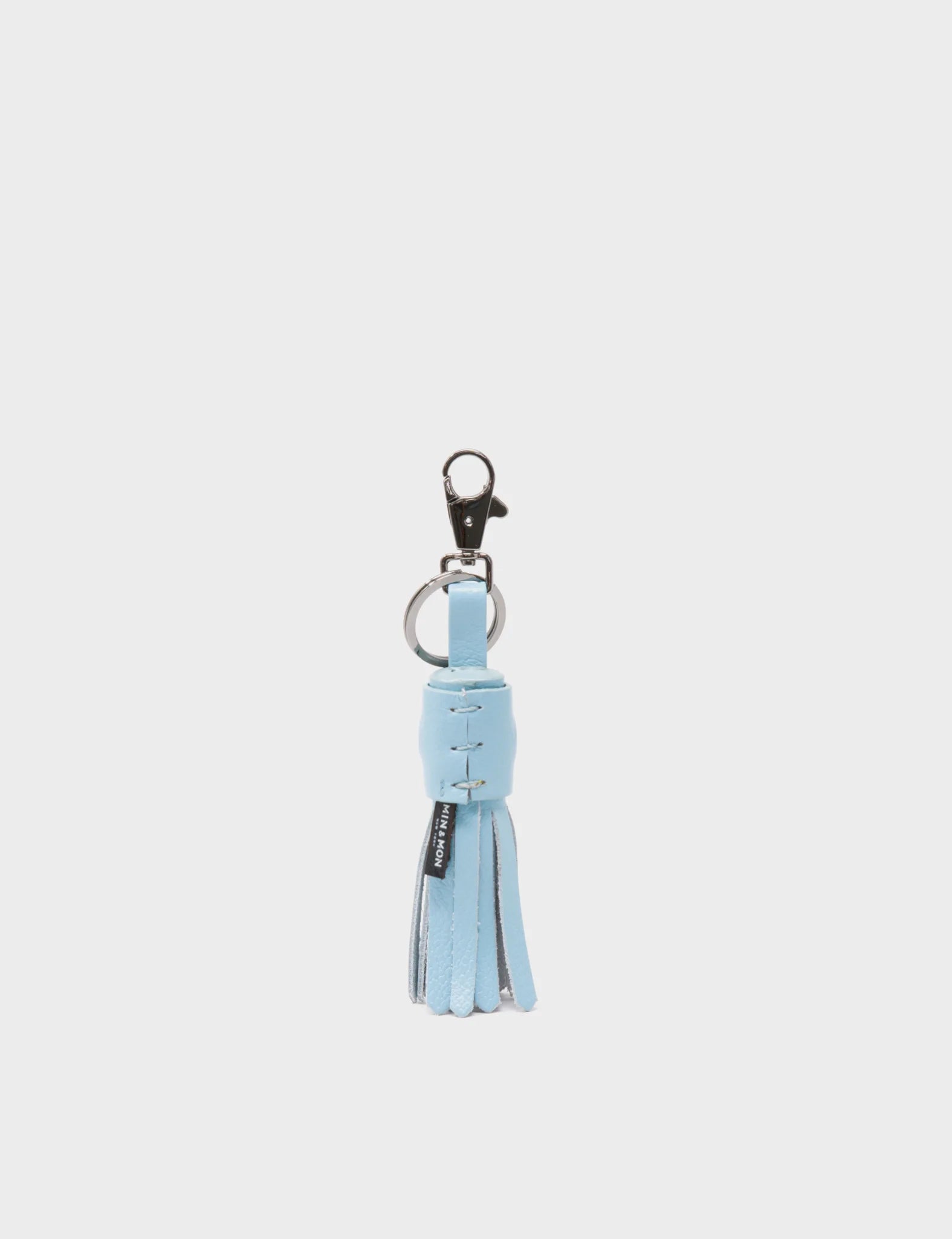 Callie Marie Hue Charm - Stratosphere Blue Leather Tassel Keychain - Back 