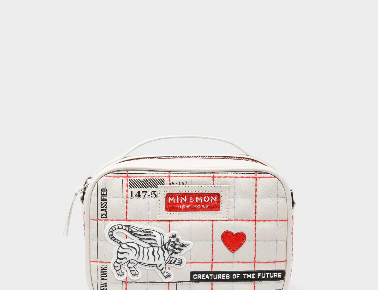 Verto Cream Leather Crossbody Bag - Lovestich Design - Front View