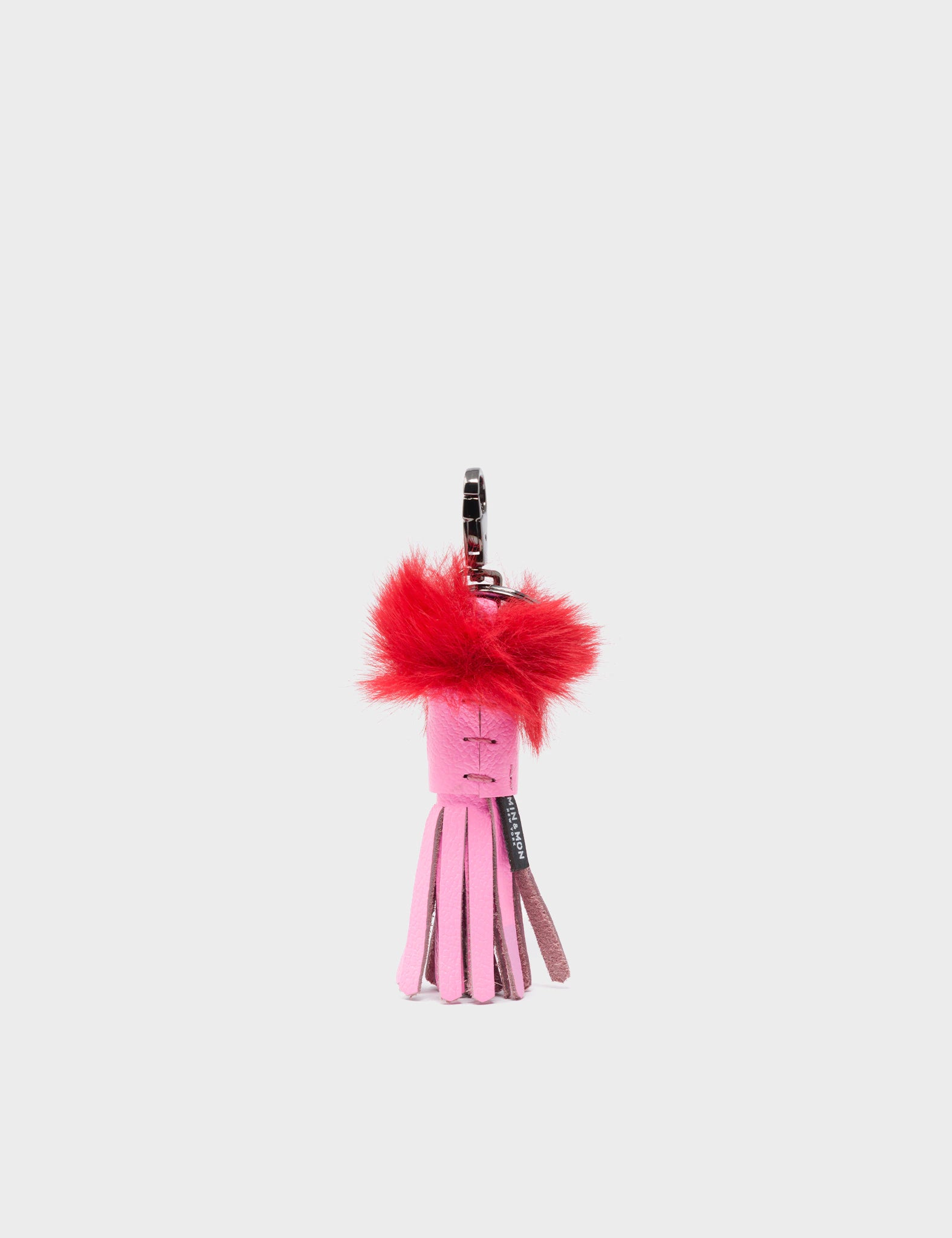 Callie Marie Mayne - Bubblegum Pink Leather and Red Synthetic Fur - Back View