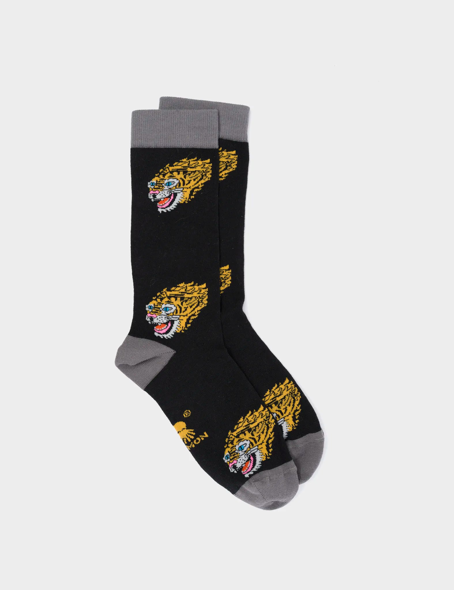 Black and Gray  Socks - Blazing Tiger - Side view