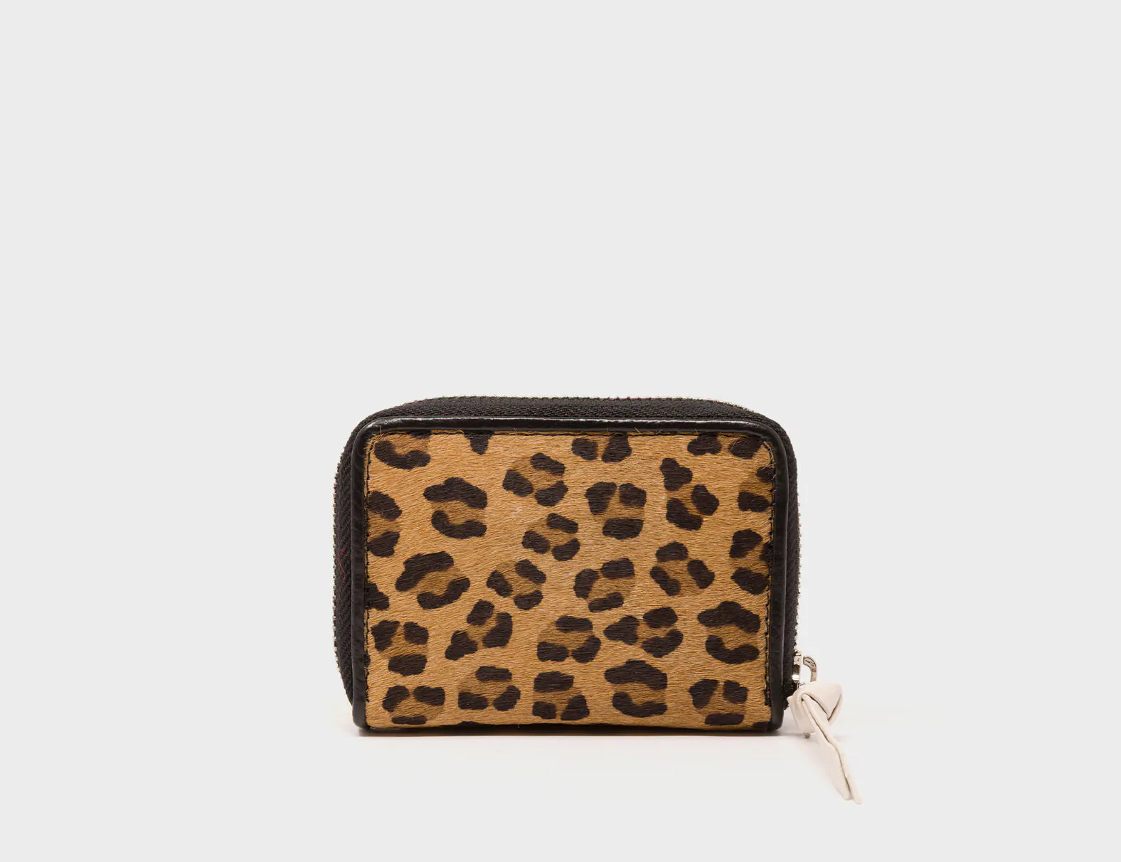 Frodo Animal Print Leather Zip Around Wallet - All Over Eyes Embroidery - Back