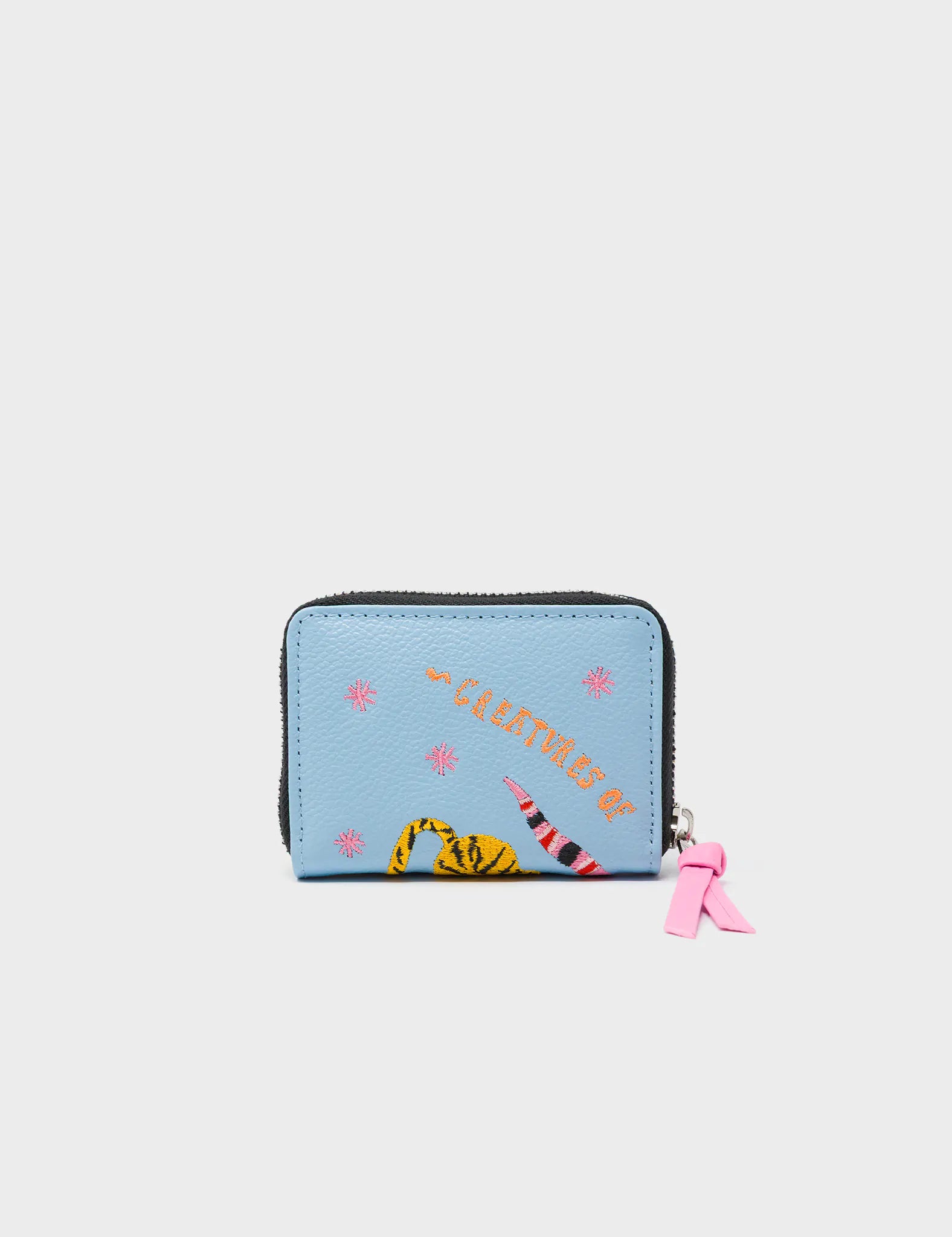 Frodo Splish Splash Blue Leather Zip Around Wallet - Creatures of the Future Embroidery - Back 