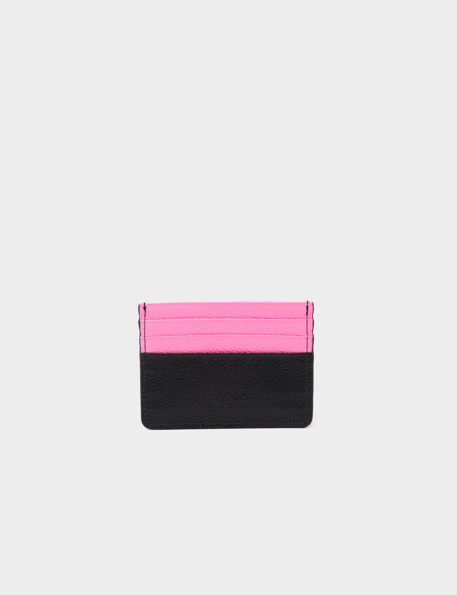 Filium Pink and Black Leather Cardholder - Cloud Applique - Back View