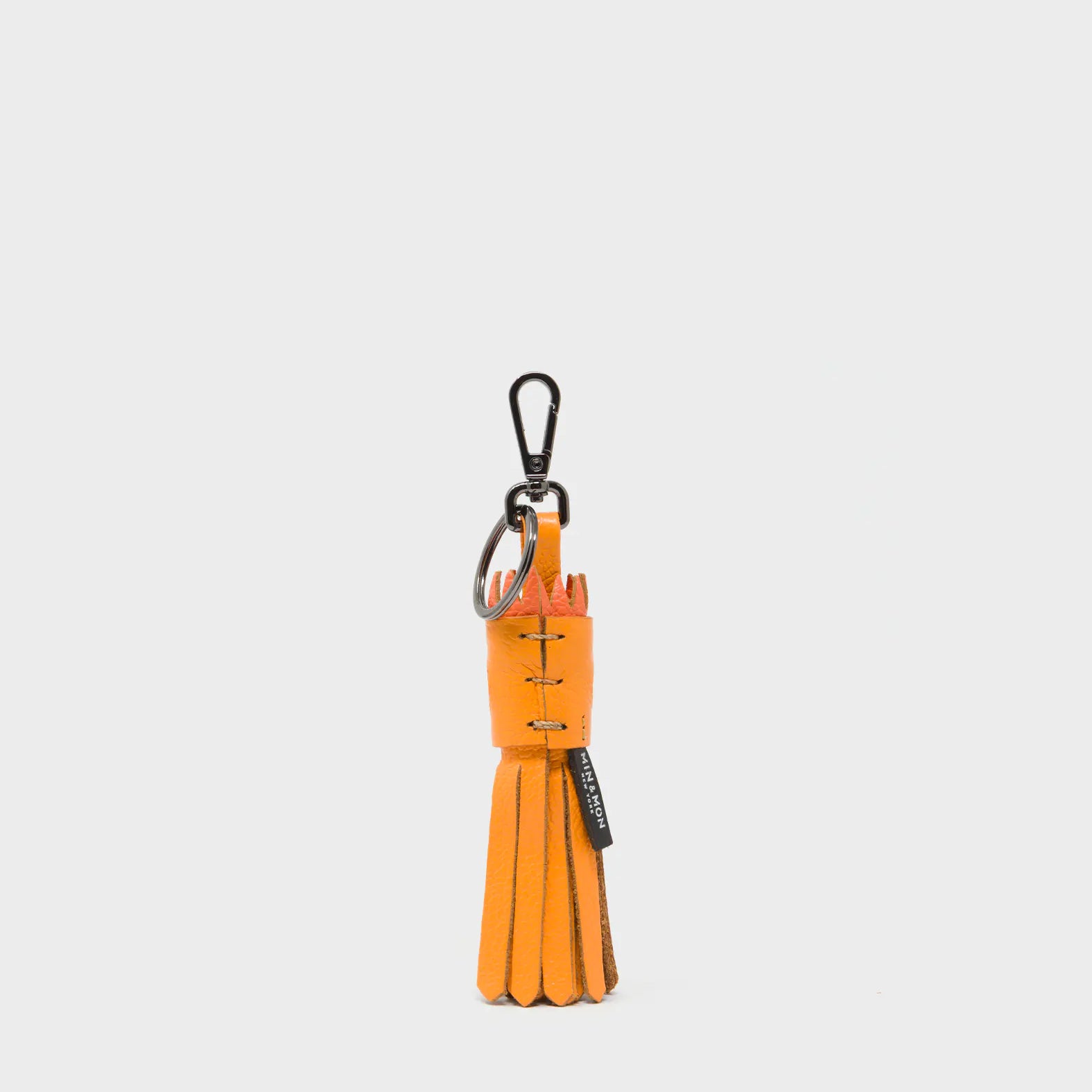 Queen Callie Marie Charm - Flamingo Orange Leather Keychain - Back view