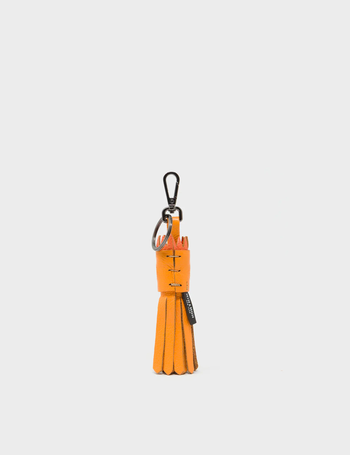 Queen Callie Marie Charm - Flamingo Orange Leather Keychain - Back view