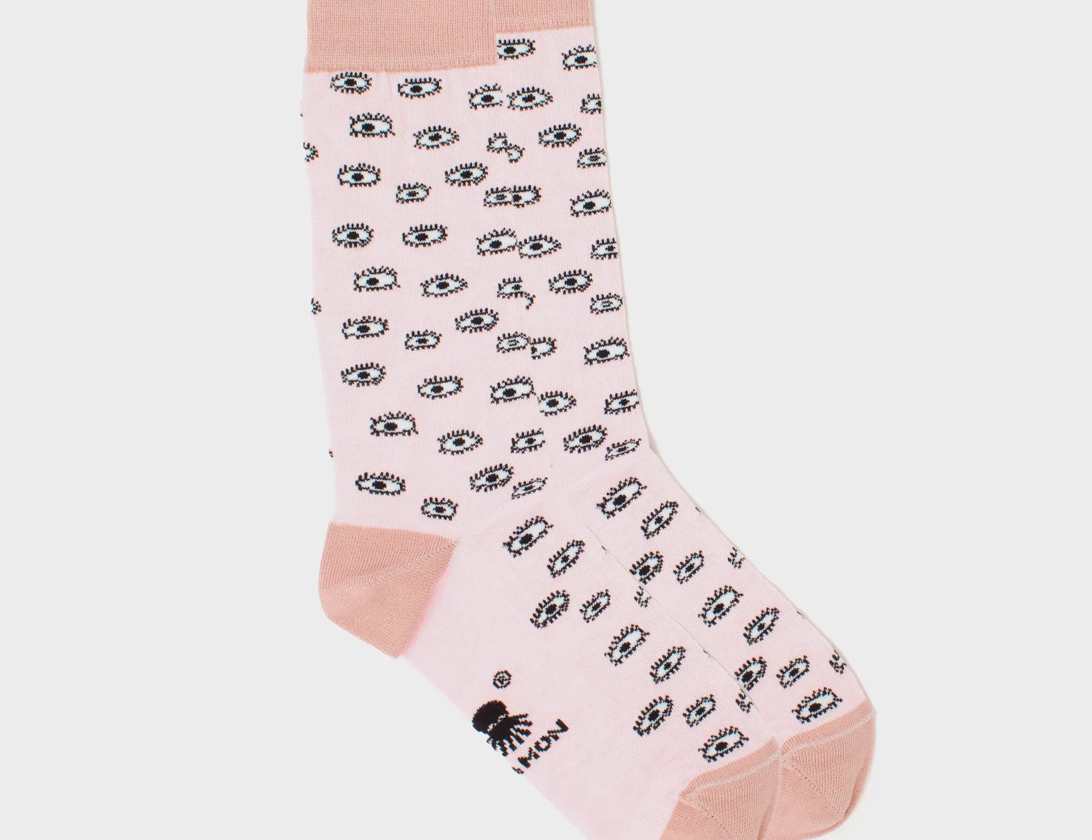 Pink and White Socks - All Over Eyes - Side view