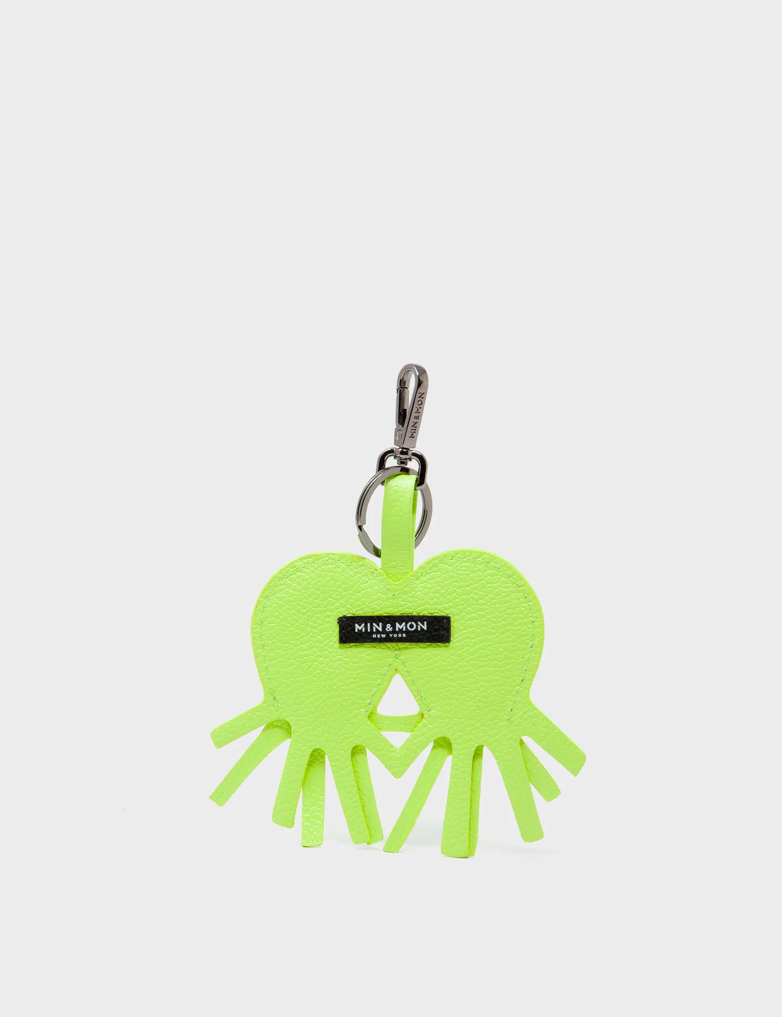 Octotwins Charm - Sharp Green Leather Keychain - back
