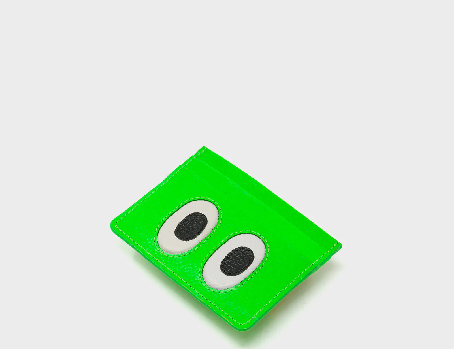 Filium Neon Green Leather Cardholder - Look Up Design - Side