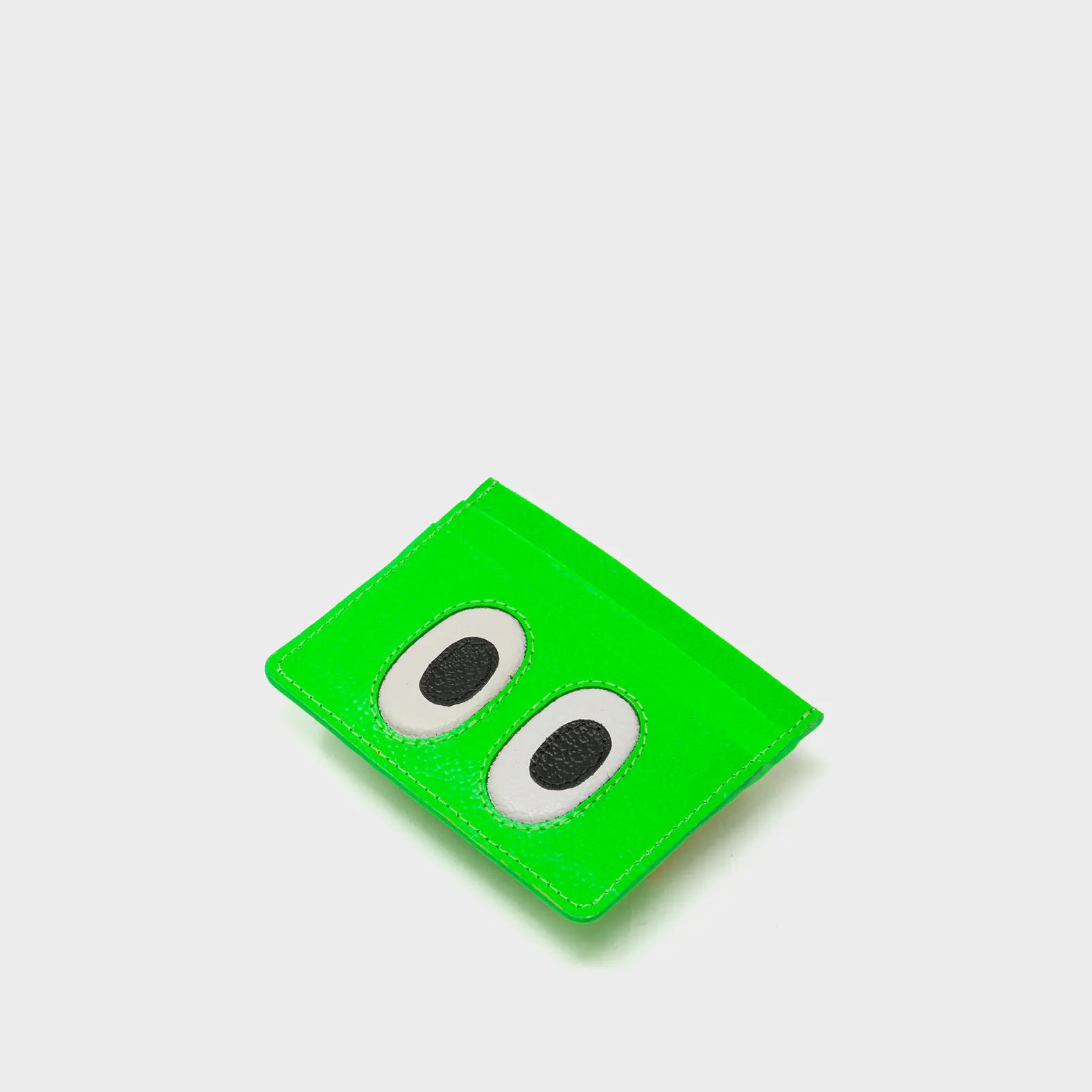 Filium Neon Green Leather Cardholder - Look Up Design - Side