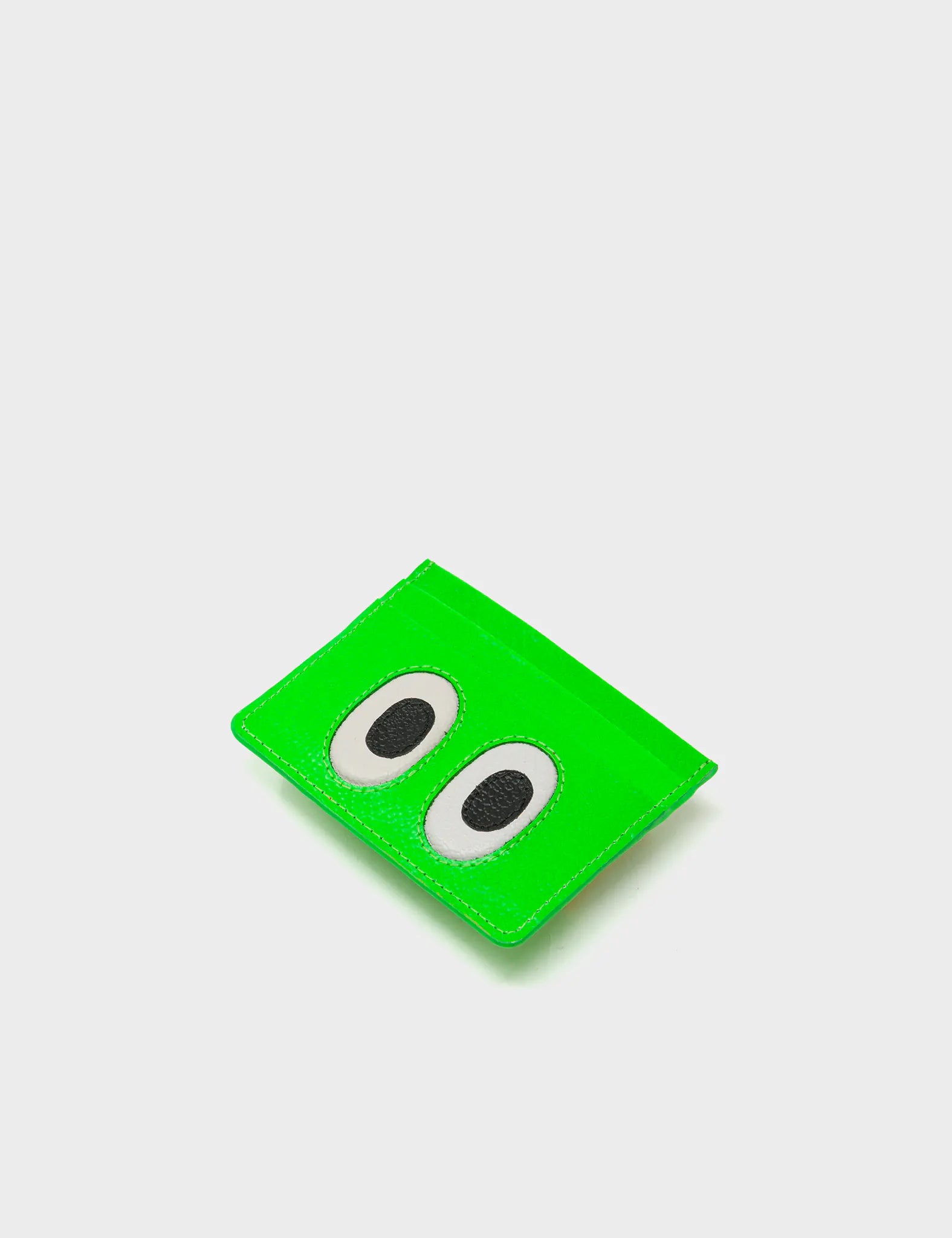 Filium Neon Green Leather Cardholder - Look Up Design - Side
