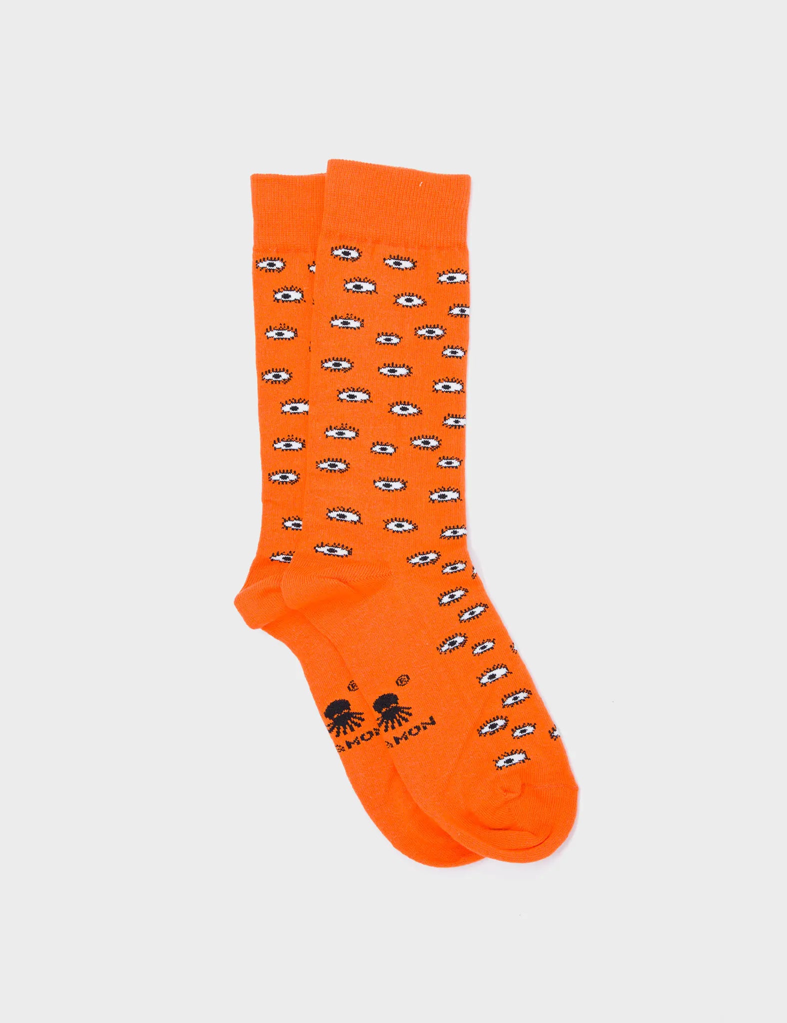 Blazing Orange Socks - All Over Eyes - Right Side View