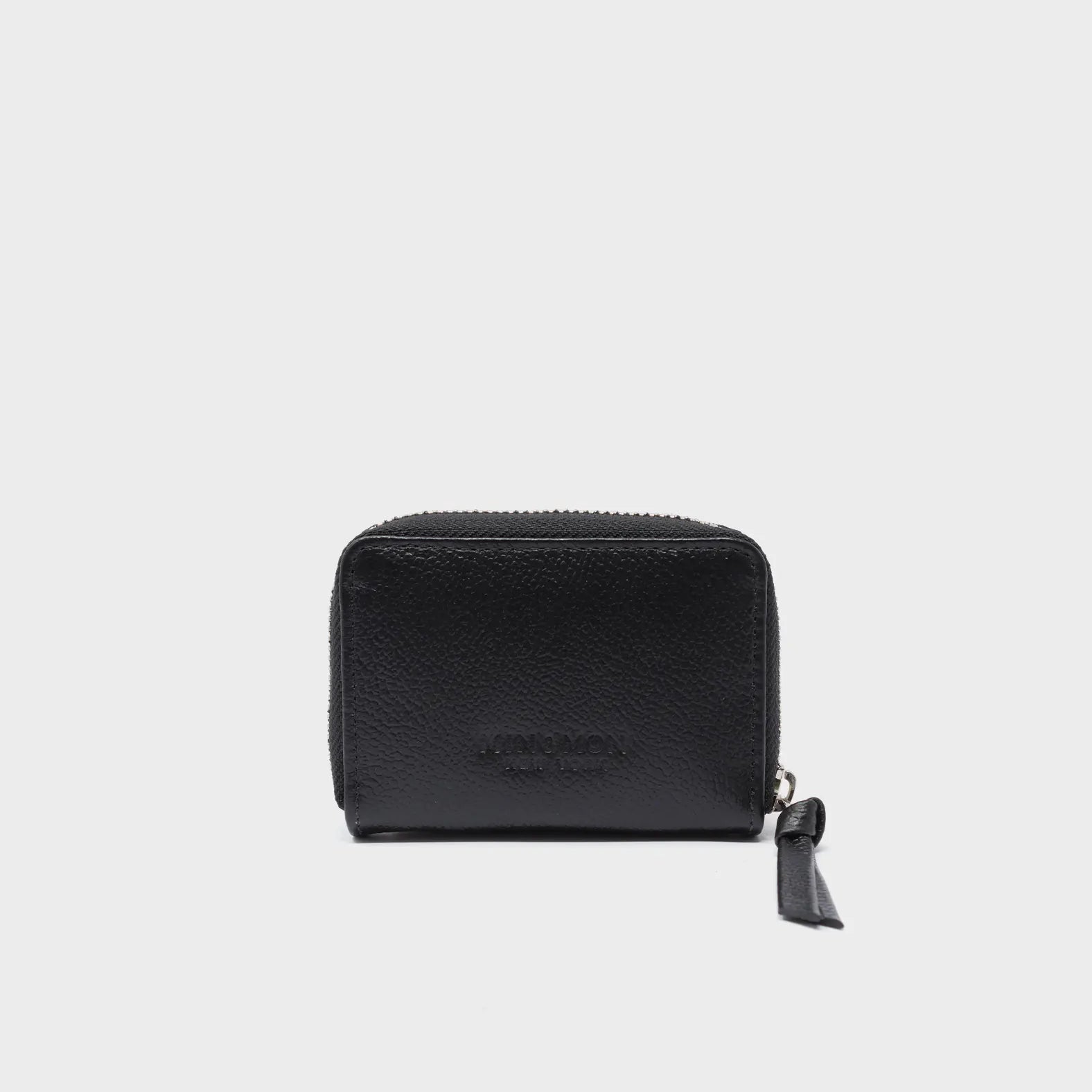 Frodo Black Leather Zip Around Wallet - Eyes Embroidery - Back View